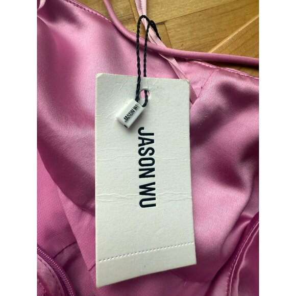 Jason Wu Midi Satin Cocktail Corset Dress Sz M NWT $310 Barbie Wedding Guest - Picture 8 of 8